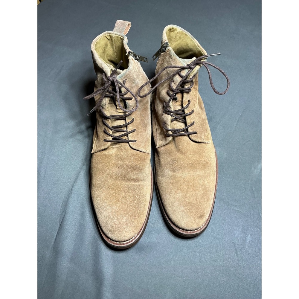 Aldo Mens Tan Suede Lace Up Side Zip Ankle Boots Size 11 EUR 44 UK 10